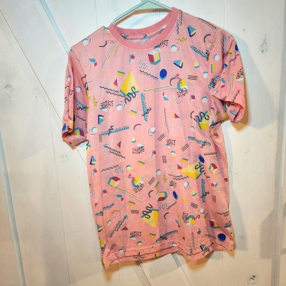 Pink 80s slim fit T-shirt - Picture 1 of 4